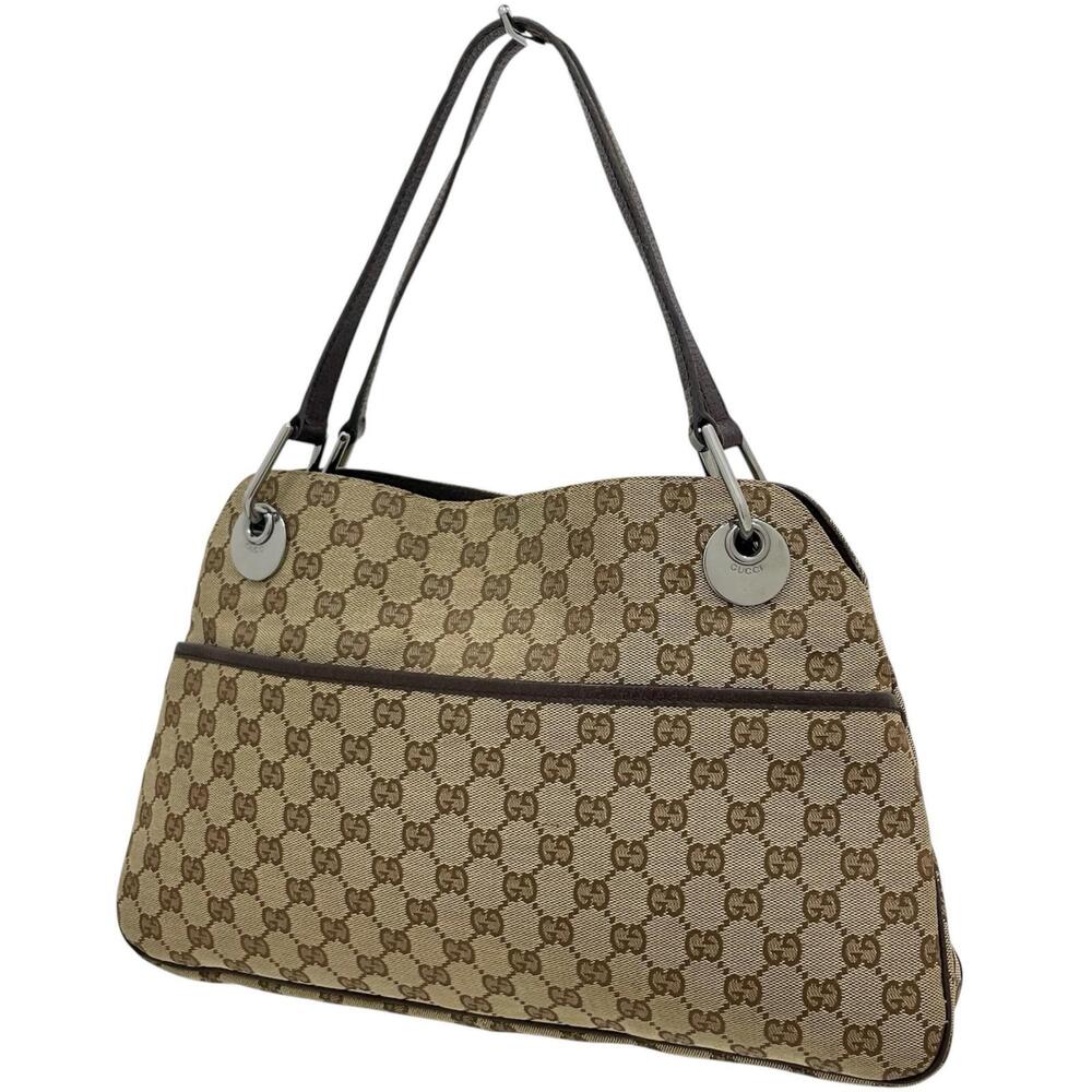Gucci GG Canvas Shoulder Bag Brown